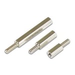 Distansskruv i metall, M3, inv/utv, 40 mm, 4-pack