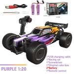 couleur violet 2 batterie Voiture RC avec lumières Led 1:20 2WD 2.4G Radio, voiture télécommandée, Buggy, cam