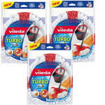 3x Vileda Turbo Easy Wring & Clean Replacement Mop Head 3-Pack Refill Microfibre