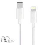 Laddkabel Lightning till USB C 12W Vit 2 Meter 
