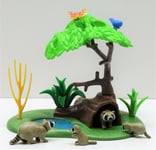 4 X Raccoon Tree Cave Pond Playmobil To Animals Water Forest Film Boxed New RAR