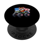 Patriotic Tiger 4th July Monster Truck American PopSockets Swappable PopGrip