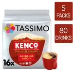 Tassimo Coffee Pods Kenco Americano Smooth 5 Packs (Total 80 Drinks)