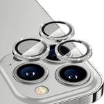 Hat Prince Glitter Linsskydd iPhone 16 Pro Silver