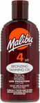 Malibu  SPF 4 Bronzing Tanning Oil, Water Resistant, Coconut Fragrance Pack of 2