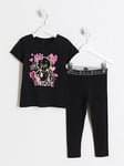River Island Mini Mini Girls Bear Graphic T-shirt Set - Black, Black, Size Age: 4-5 Years, Women