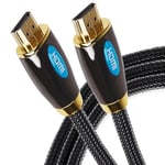 Maplin Pro HDMI Cable 3M, Braided 4K 30Hz Ultra HD High Speed, ARC, HDR, 3D, Ethernet, Compatible with TVs, Monitors, PS4/5, Xbox, Projectors, Soundbars, Sky Box, PCs, Laptops, Apple TV