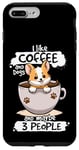Coque pour iPhone 7 Plus/8 Plus Tasse à café humoristique avec inscription « I Like Coffee Dogs And Maybe 3 People »
