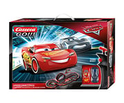 Carrera Go Lightning McQueen 20062476UK Disney 3-Speed Challenge Slot Car Racetrack Set (UK Plug Included), Multicolor