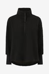 Didriksons - Teddytröja Monia Wns Half Zip - Svart