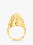 Milton & Humble Jewellery Second Hand 9ct Yellow Gold Floral Engraved Dome Ring, Dated 1972