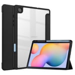 SKALO Samsung Tab S6 Lite Trifold Fodral med Transparent Baksida - Svart Svart