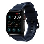 Nomad Apple Watch 45mm Series 8 Rugged Band Atlantic Blå (Svart Hardware)