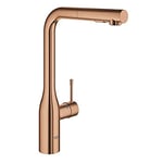 GROHE 30270DA0 | Essence Single-Lever Kitchen Mixer | Pull-Out Comfort Dual Spray | Warm Sunset, Supersteel
