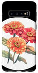 Coque pour Galaxy S10 Beaux zinnias pour les amateurs de bouquets et de fleurs