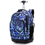 WU Rolling Backpack Square Pattern Backpack Children Waterproof School Bag,A