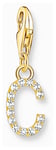 Thomas Sabo 1966-414-14 Charm Pendant Letter C With White Jewellery