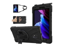 eSTUFF - Bakre skydd för surfplatta - silikon, hård polykarbonat - svart - 8 - för Samsung Galaxy Tab Active 3