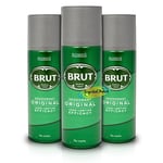 3x Brut Original Long Lasting Deodorant Body Spray 200ml