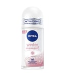 NIVEA Winter Moment Deo Roll-On 50 ml Antitranspirant avec parfum hivernal 48 h déodorant antibactérien