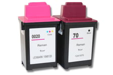 vhbw 2x cartouches rechargée pour Lexmark X125, X4200, X4250, X70, X73, X80, X83, X84, X85, Z42, Z43 imprimante - Set noir, CMY
