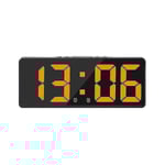 Smart Stor Digital Väggklocka Appkontroll Tid/datum/&ljud Aktivera & Steglös Ljusstyrka & Volym Alarm Med Snooze Funktion Yw[C] Yellow