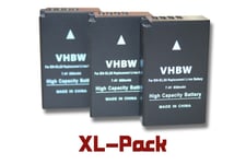vhbw set de 3 batteries 850mAh (7.4V) pour appareil photo Nikon Nikon 1, 1 J1, 1 J2, 1 J3, 1 S1, 1 AW1, 1 V3, CoolPix A comme EN-EL20, EN-EL20a.