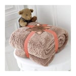 Teddy Bear Throws Blanket for King Size Bed Chair Sofa Super Soft Warm Cozy Fluffy Large Fleece, 200 x 240 cm, Mink