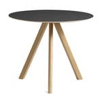 HAY CPH20 2.0 matbord o90 cm Black linoleum-lacquered oak