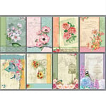 CrafTreat Lavender Decoupage Paper for Crafts - Dreamy Florals - Size: A4 (8.3 x 11.7 Inch) 8 Pcs - Floral Decoupage Paper for Furniture, Wood and Scrapbooking