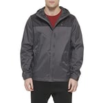 Tommy Hilfiger mens156AP010Waterproof Breathable Hooded Jacket Solid Long Sleeve Raincoat - Black - Medium