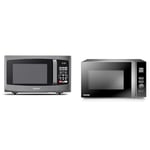 Toshiba 800w 23L Microwave Oven with Digital Display, Auto Defrost & 800w 20L Microwave Oven with 12 Cooking Presets, Upgraded Easy-Clean Enamel Cavity