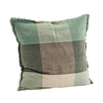 Kuddfodral linne grön/taupe 60x60 cm