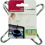 2pc Gas Hob Trivet Safety Stars Stove Burner Chrome Stabilizer Kitchen Pan Stan