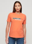 Superdry Sportswear Logo Relaxed T-Shirt, Fusion Coral