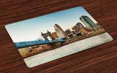 Cincinnati Place Mats Set of 4 Citylife Panoramic Real