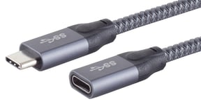 Textile USB-C 3.2 Gen.2 forlængerkabel - 1.50 m
