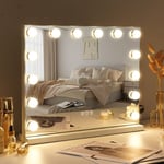 Fenchilin - Miroir Maquillage avec 14 Ampoules led Miroir Coiffeuse Lumineux Grand mirroir maquilleur Lumineux avec 3 Modes déclairage Miroir