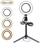 AJH LED Ring Light With Tripod Stand, Dimmable 3 Light Modes & 10 Brightness Selfie Desk Makeup Light, USB Charged，For Youtube, Facebook, Live Stream, Makeup, Vlog,etc