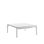 Yale Low Table 140x140x19, Marble Bardiglio Gloss Medium Grey, Matt Wh