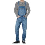 Herr Jeans Byxor Denim Dungarees Overaller Haklapp Och Byxhängsle Arbetsbyxor Dark Blue 2XL