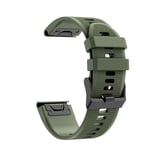 Eariy silicone wristband compatible with Garmin Fenix 6 / Fenix 6Pro, quick release replacement sports bracelet, easy to adjust the length, strong and robust., Army Green