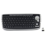 SANON 2.4GHz Keyboard with Trackball Optical Mouse Portable Compact Wireless Keyboard