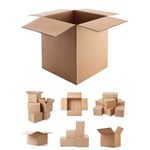 Wellpack Europe Postal Cardboard Packing Moving Boxes Pack 5 10 15 20 30 40 (50, Medium Boxes 18x12x12) 40l