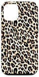 Coque pour iPhone 13 Imprimé léopard brun clair motif animal mignon pois beiges