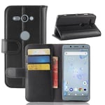 Äkta Läderfodral Sony Xperia XZ2 Compact Svart