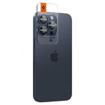 Spigen iPhone 15 Pro Max EZ Fit Linsskydd (2-pack), blå titanuim