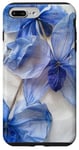 Coque pour iPhone 7 Plus/8 Plus Fleurs d'orchidée bleues pressées - Pétales - Feuille de plante