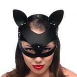Master Series Black Leather Naughty Kitty Cat Face Bad Kitten Mask Fancy Dress