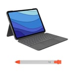 Logitech Combo Touch - étui Clavier pour iPad Pro 11 Pouces (1re gén - 2018 | 2e gén - 2020 | 3e gén - 2021) + Logitech Crayon pour Tous Les iPad (Versions 2018 et ultérieures) - FRA AZERTY